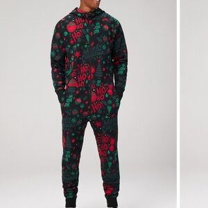 NEW FABLETICS UNISEX JUMPSUIT COZY FLEECE HOODED ONESIE SIZE:M